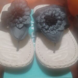 Black Floral Kids Sandals